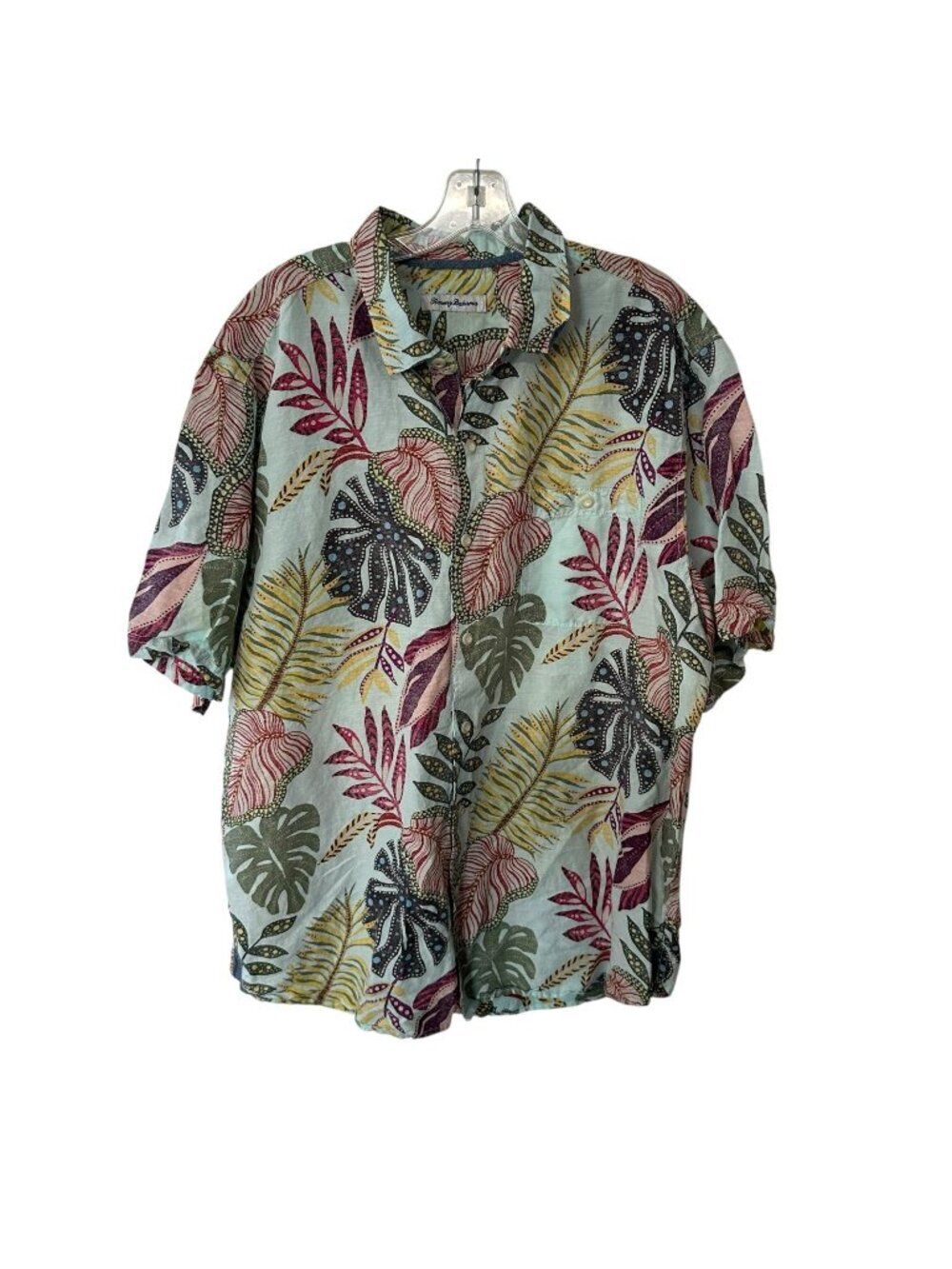 Tommy Bahama Retro Vines Short Sleeve Linen Blend Button Up Hawaiian Shirt XL
